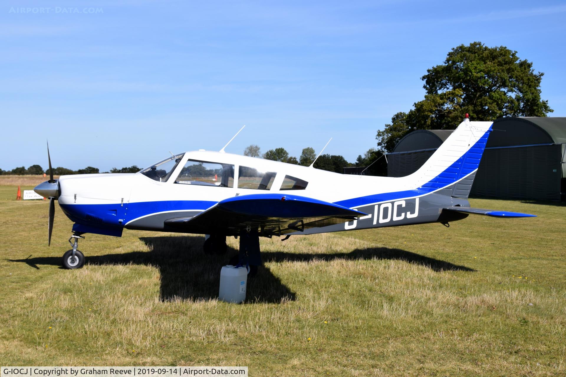 G-IOCJ, 1973 Piper PA-28R-200 Cherokee Arrow II C/N 28R-7335148, Parked at, Bury St Edmunds, Rougham Airfield, UK.