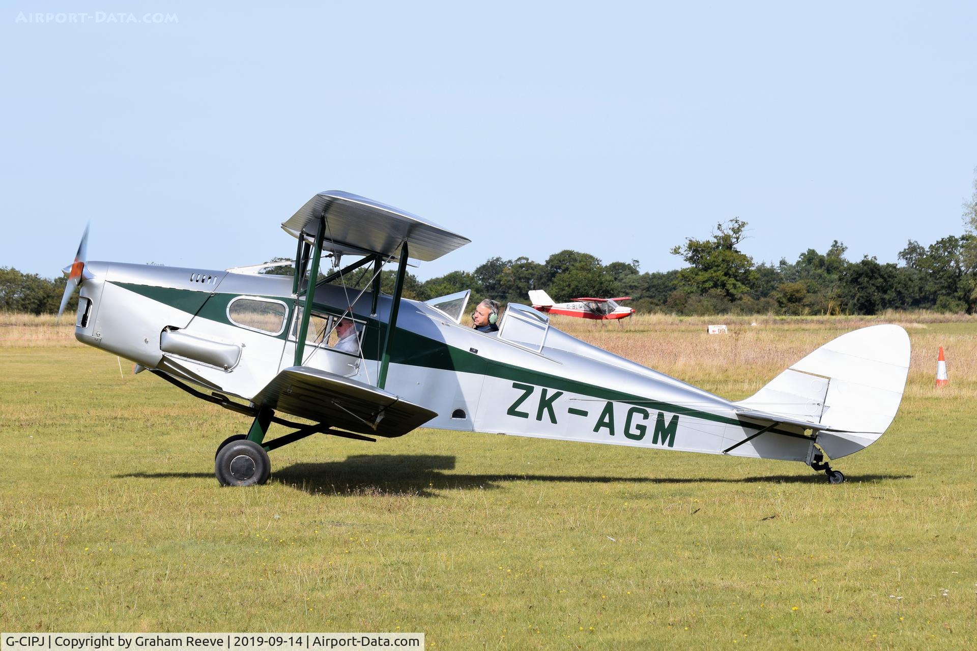 G-CIPJ, 1938 De Havilland DH.83 Fox Moth C/N TS2810, Just landed at, Bury St Edmunds, Rougham Airfield, UK.