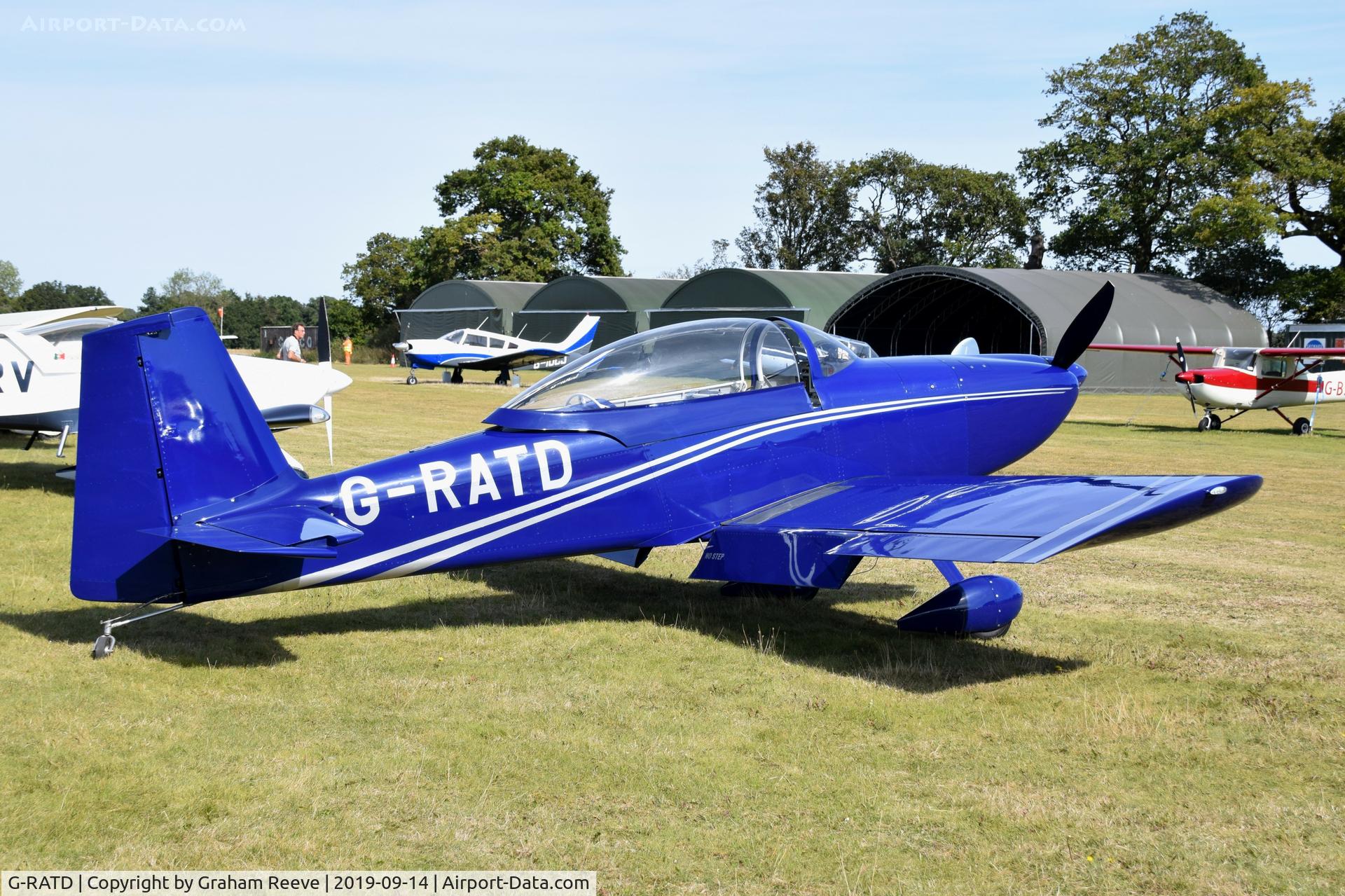G-RATD, 2009 Vans RV-8 C/N PFA 303-13839, Parked at, Bury St Edmunds, Rougham Airfield, UK.