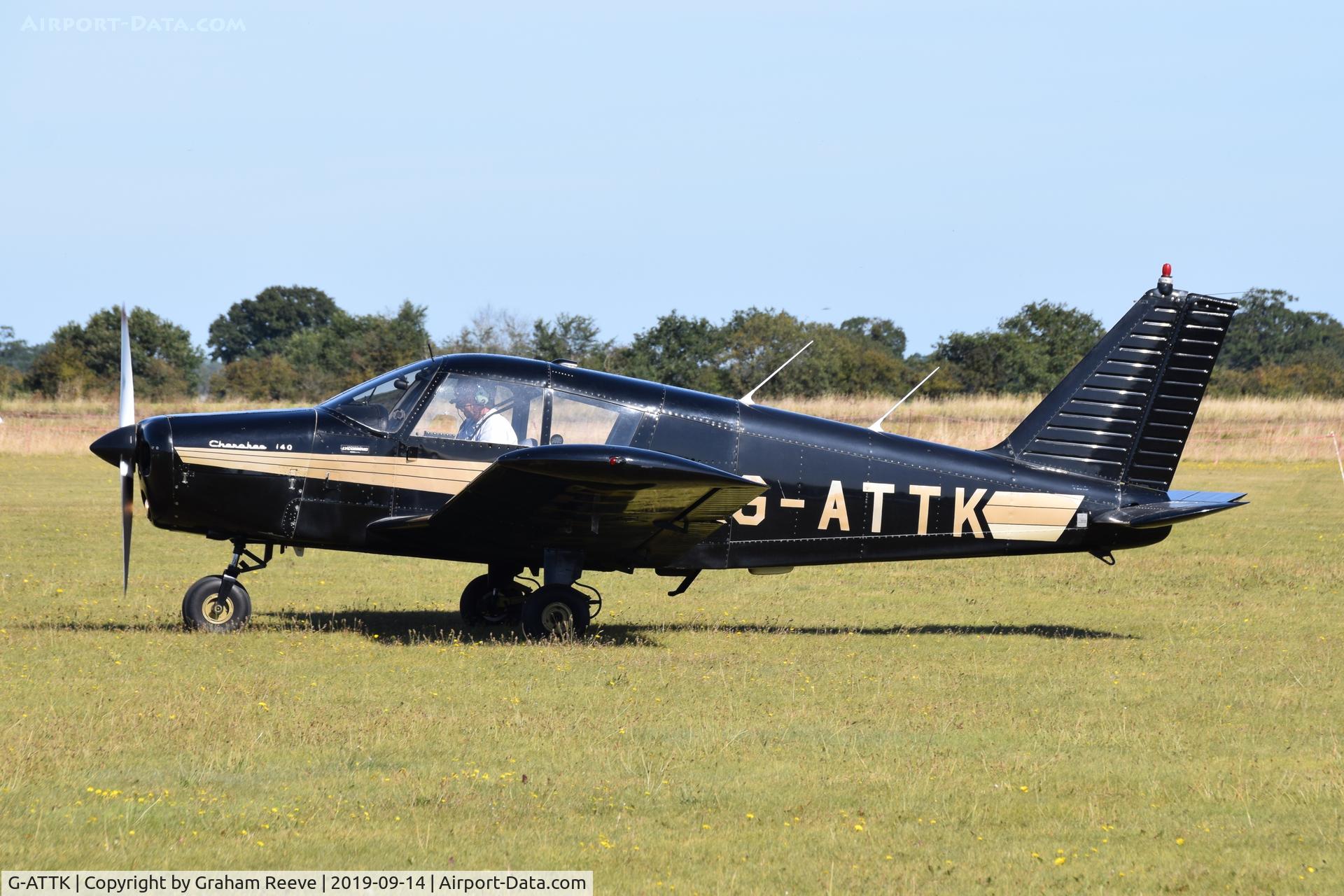 G-ATTK, 1966 Piper PA-28-140 Cherokee C/N 28-21959, Just landed at, Bury St Edmunds, Rougham Airfield, UK.