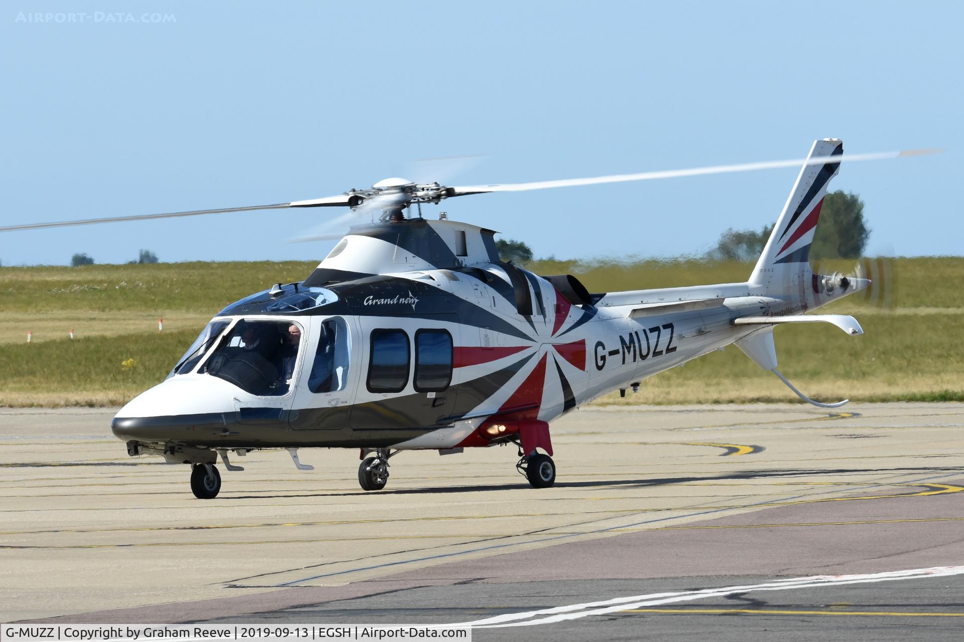 G-MUZZ, 2013 AgustaWestland AW-109SP GrandNew C/N 22325, Just landed at Norwich.