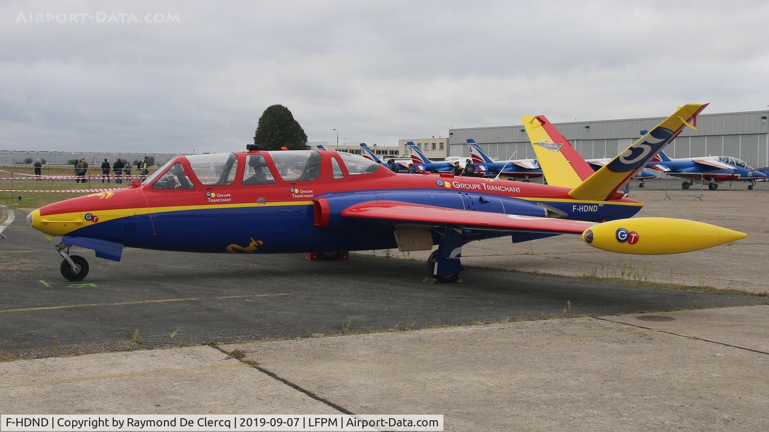 F-HDND, Fouga CM-170R Magister C/N 482, Fifth Magister for the aerobatic Patrouille Tranchant at the Air Legend airshow at Melun.
