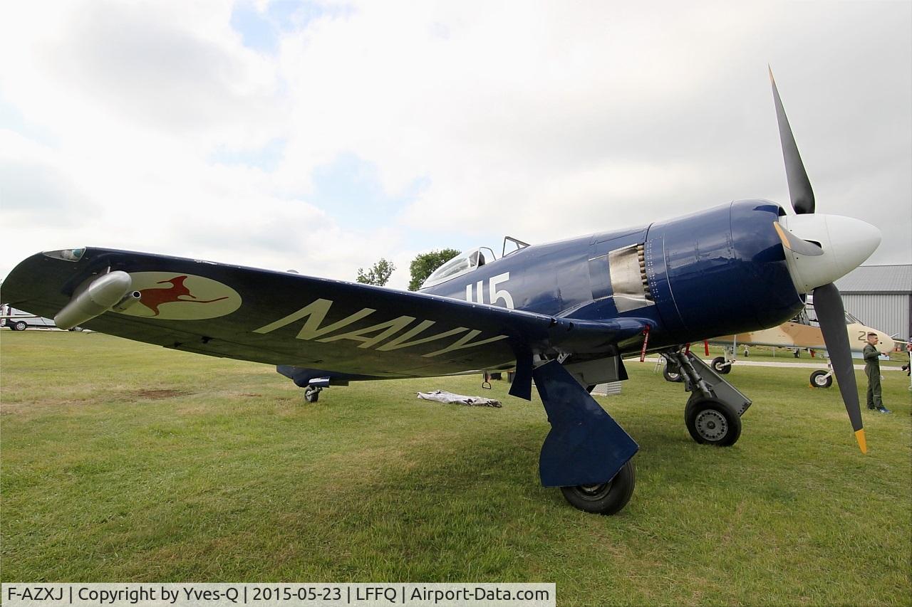 F-AZXJ, 1949 Hawker Sea Fury FB.11 C/N 37733, Hawker Sea Fury FB.11, Static display, La Ferté-Alais airfield (LFFQ) Airshow 2015