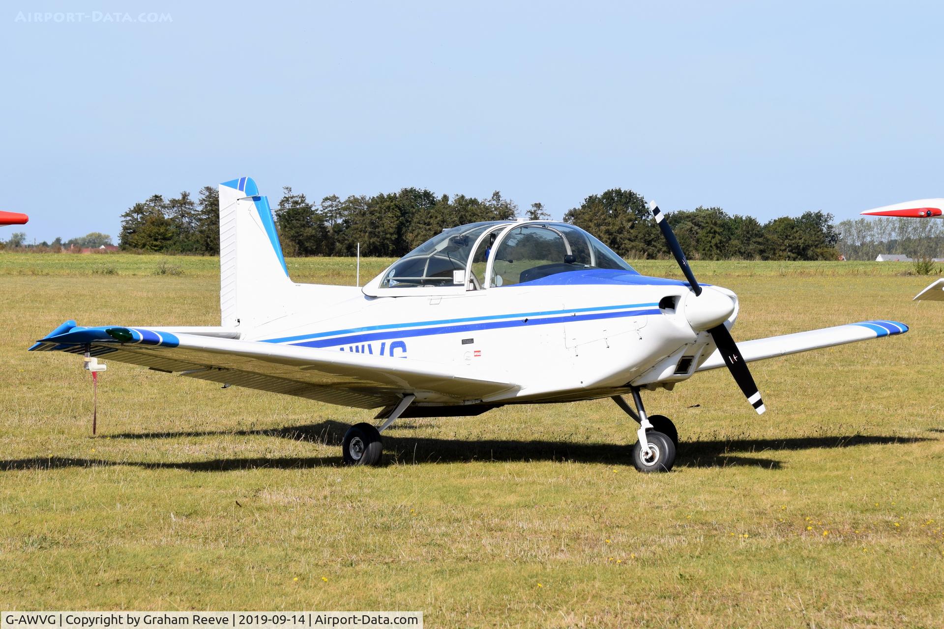 G-AWVG, 1969 AESL Glos-Airtourer 115/T2 C/N 513, Parked at, Bury St Edmunds, Rougham Airfield, UK.