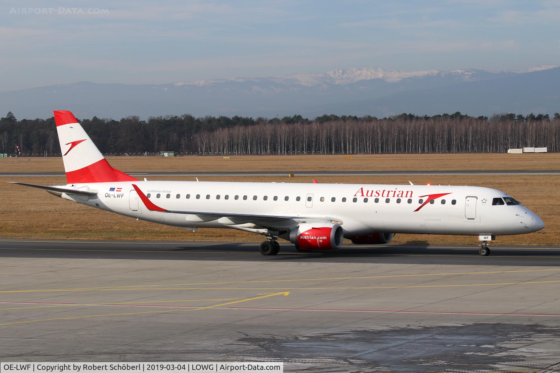 OE-LWF, 2011 Embraer 195LR (ERJ-190-200LR) C/N 19000447, OE-LWF @ LOWG 2019