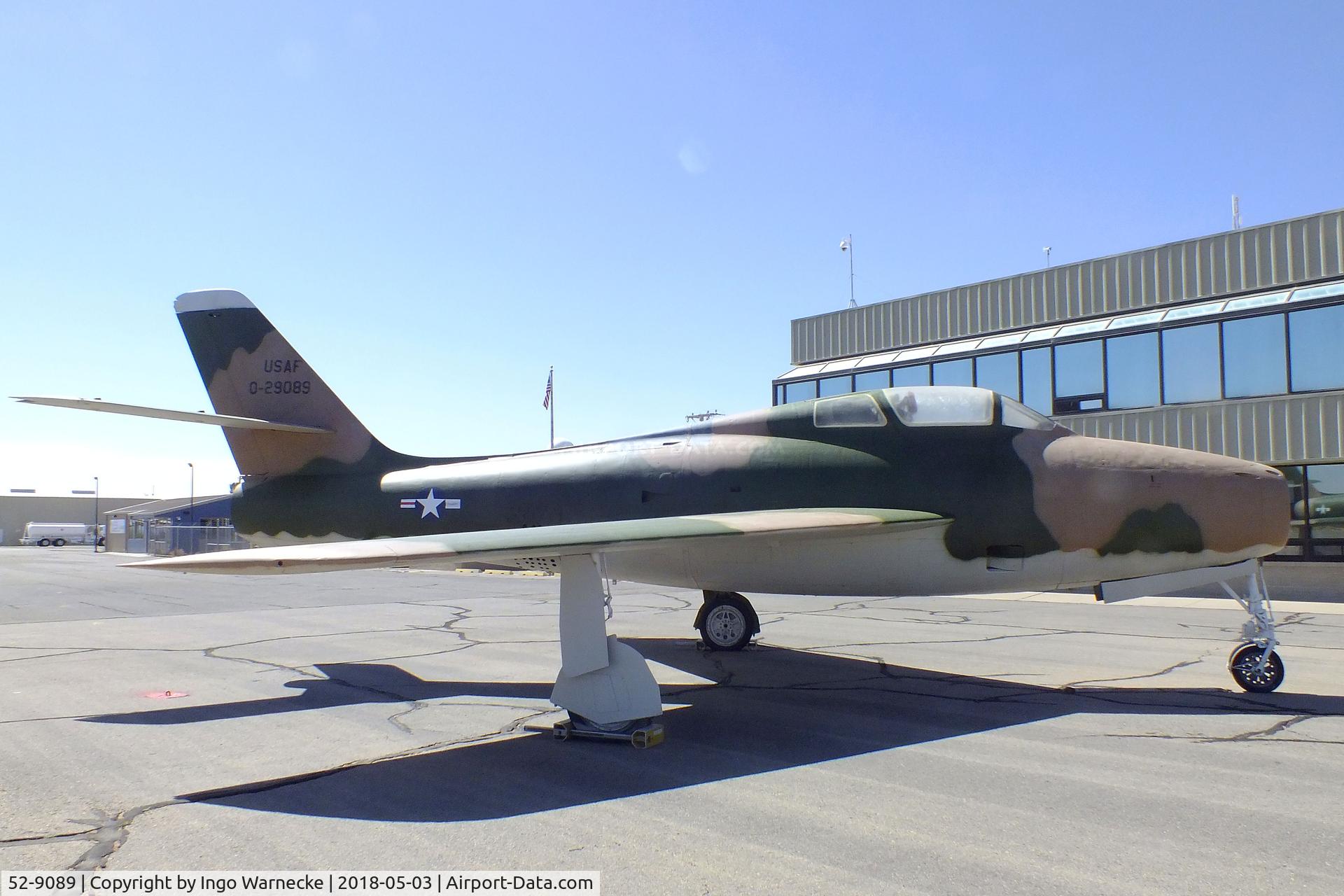 52-9089, 1952 General Motors F-84F-51-GK Thunderstreak C/N Not found 52-9089, Republic (General Motors) F-84F Thunderstreak at the War Eagles Air Museum, Santa Teresa NM