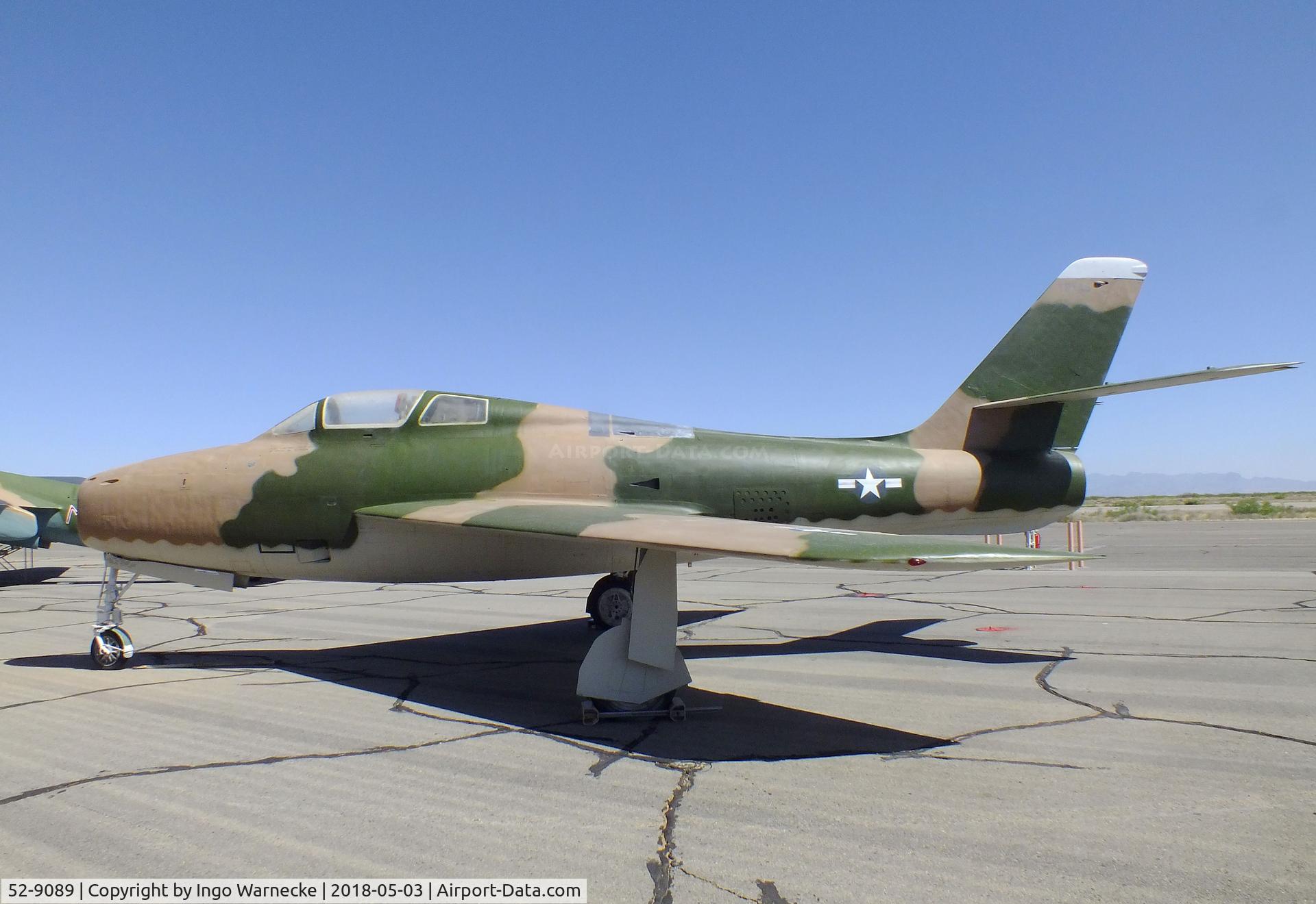 52-9089, 1952 General Motors F-84F-51-GK Thunderstreak C/N Not found 52-9089, Republic (General Motors) F-84F Thunderstreak at the War Eagles Air Museum, Santa Teresa NM