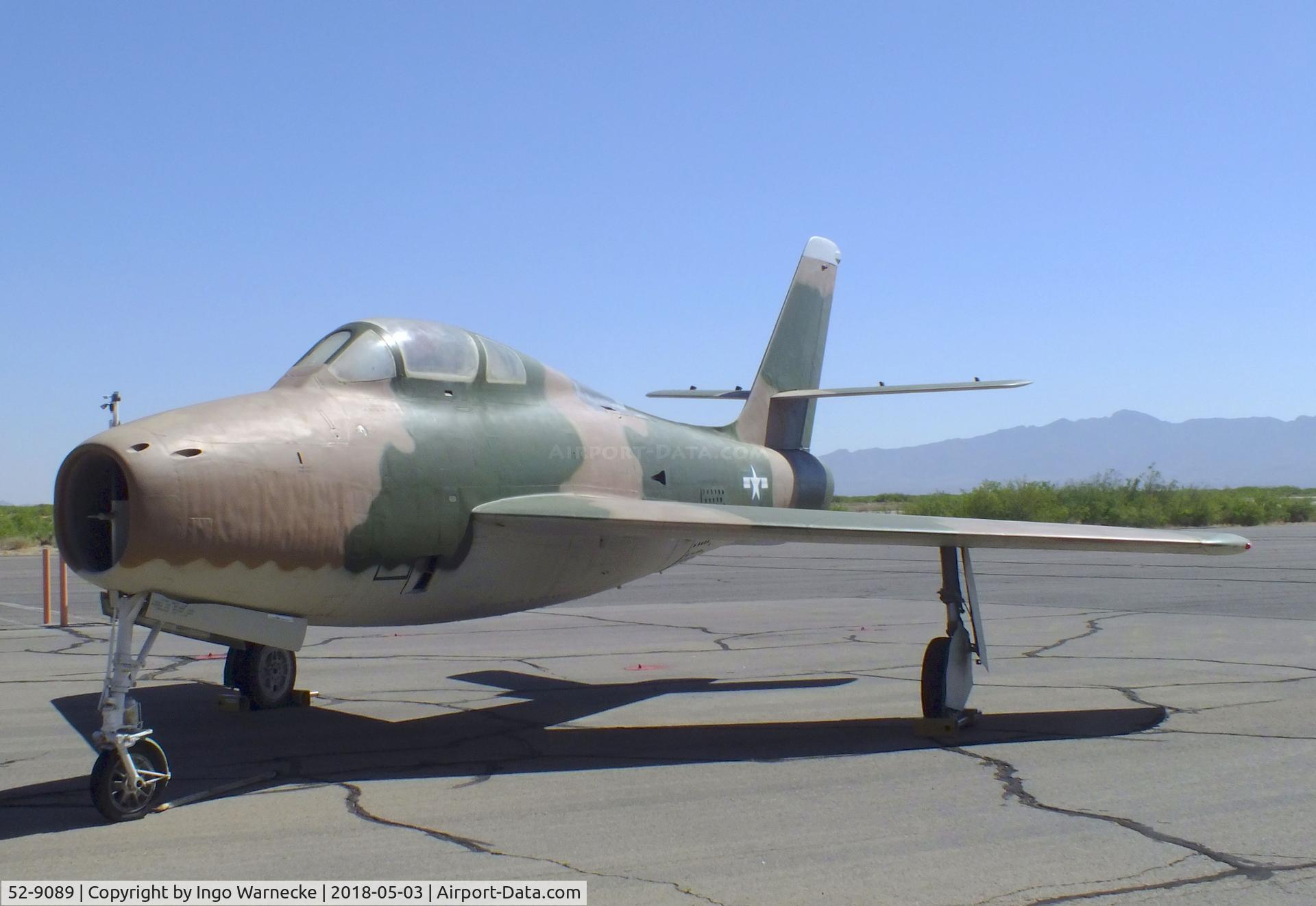 52-9089, 1952 General Motors F-84F-51-GK Thunderstreak C/N Not found 52-9089, Republic (General Motors) F-84F Thunderstreak at the War Eagles Air Museum, Santa Teresa NM