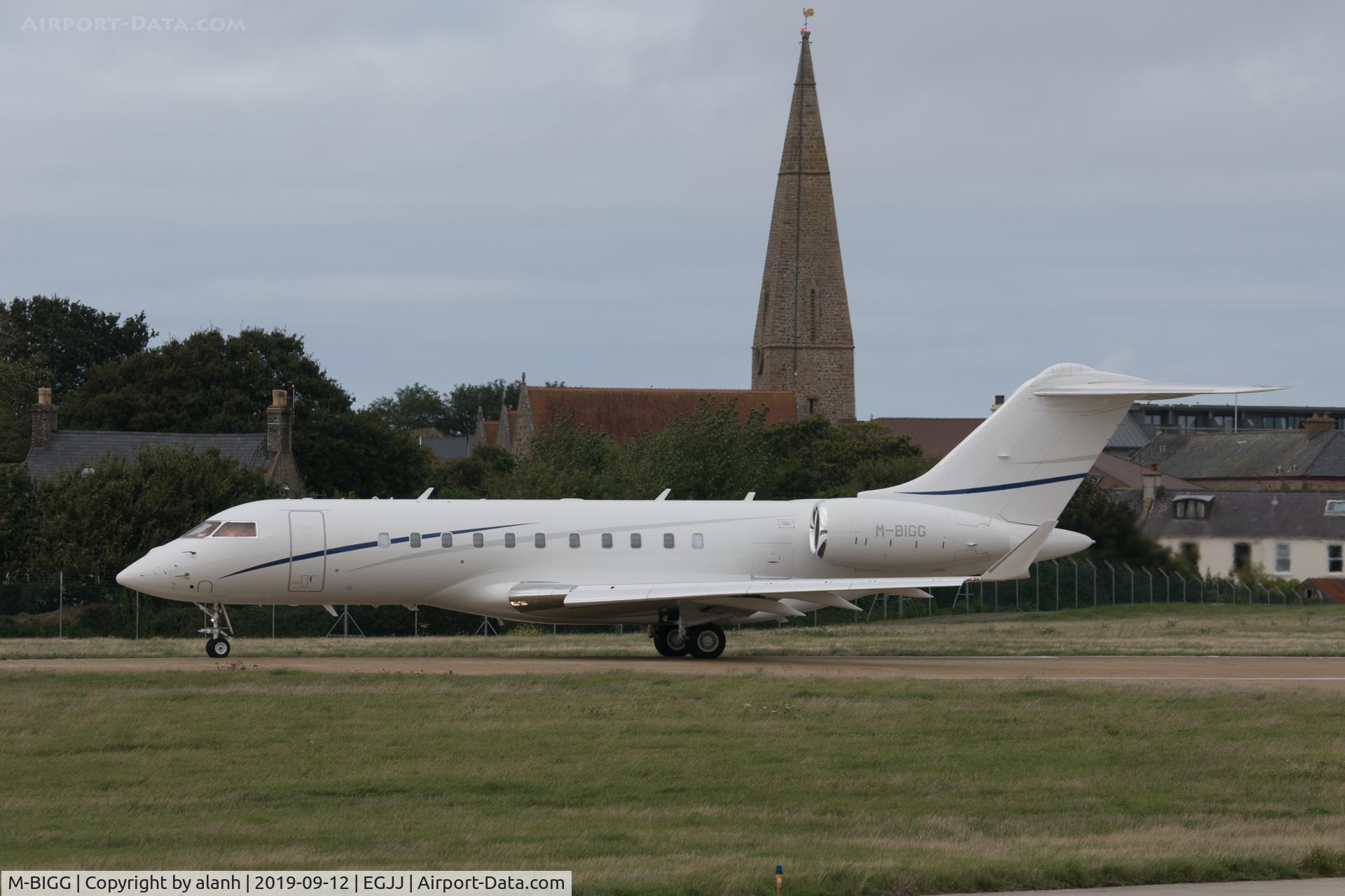 M-BIGG, 2014 Bombardier BD-700-1A11 Global 5000 C/N 9597, Lined up for a 27 departure, Jersey