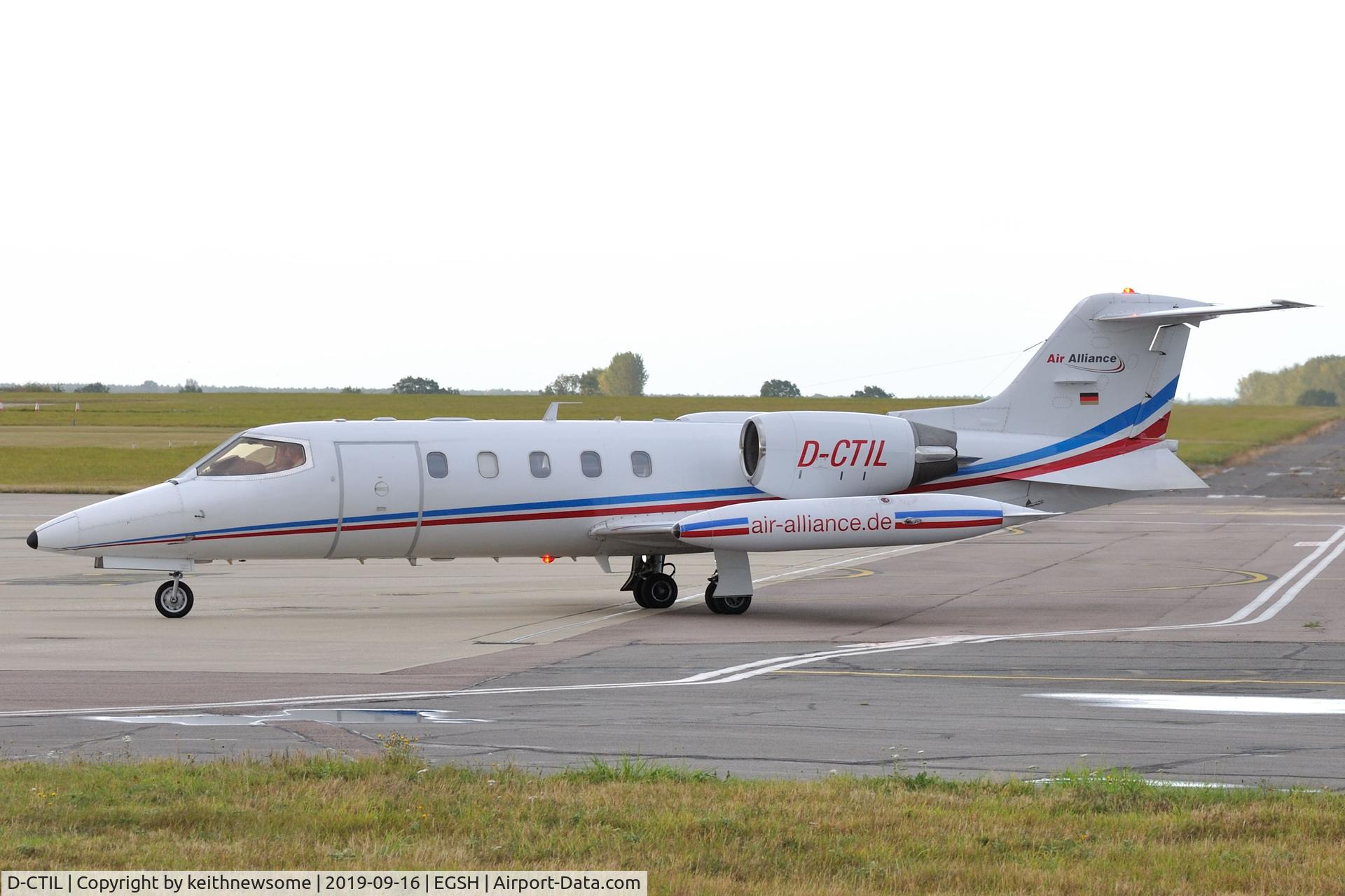 D-CTIL, 1992 Learjet 35A C/N 35A-671, Arriving at Norwich from Gran Canaria.