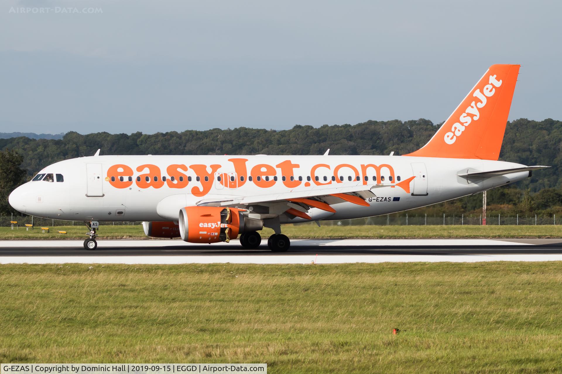 G-EZAS, 2006 Airbus A319-111 C/N 2779, Landing RWY 27