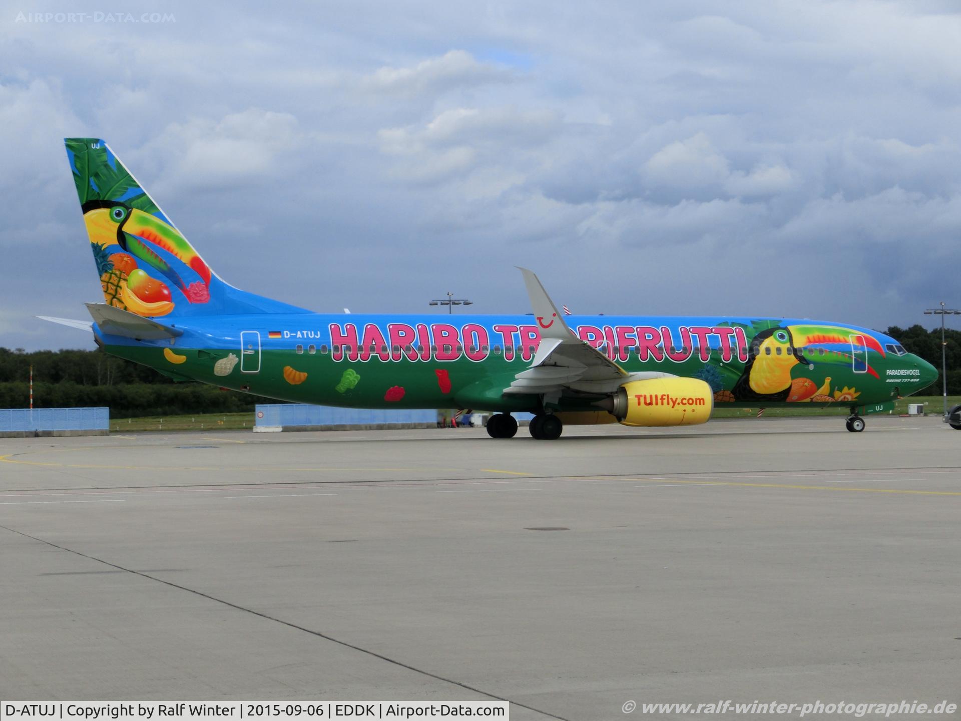 D-ATUJ, 2012 Boeing 737-8K5 C/N 39923, Boeing 737-8K5(W) - X3 TUI TUIfly 'Haribo Tropifrutti' - 39923 - D-ATUJ - 06.09.2015 - CGN