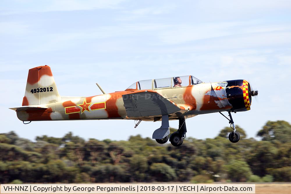 VH-NNZ, 1994 Nanchang CJ-6A C/N 493 2012, Antique Aeroplane Assn of Australia National Fly-in.