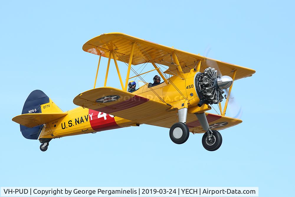 VH-PUD, 1943 Boeing Company N2S-3 Kaydet (B75N1) C/N 75-7315, Antique Aeroplane Assn of Australia National Fly-in.