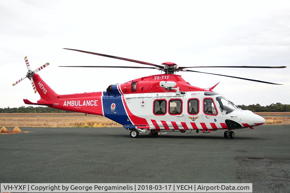 VH-YXF, 2015 AgustaWestland AW-139 C/N 31591, Antique Aeroplane Assn of Australia National Fly-in.