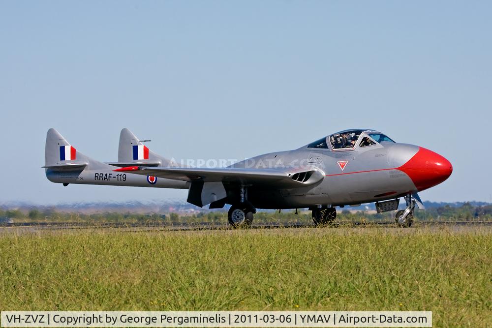 VH-ZVZ, 1954 De Havilland DH-115 Vampire T.11 C/N R4221, Australian International Air Show.