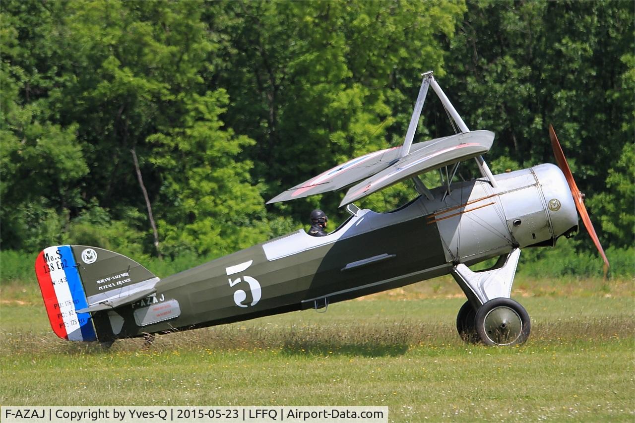 F-AZAJ, 1927 Morane-Saulnier MS-138EP-2 C/N 3220/138, Morane-Saulnier MS-138EP-2, Taxiing, La Ferté-Alais Airfield (LFFQ) Air show 2015