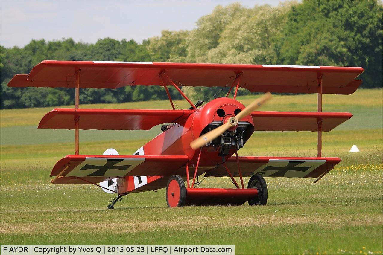F-AYDR, 2011 Fokker Dr.1 Triplane Replica C/N 11178, Fokker Dr.1 Triplane Replica, Taxiing, La Ferté-Alais airfield (LFFQ) Airshow 2015