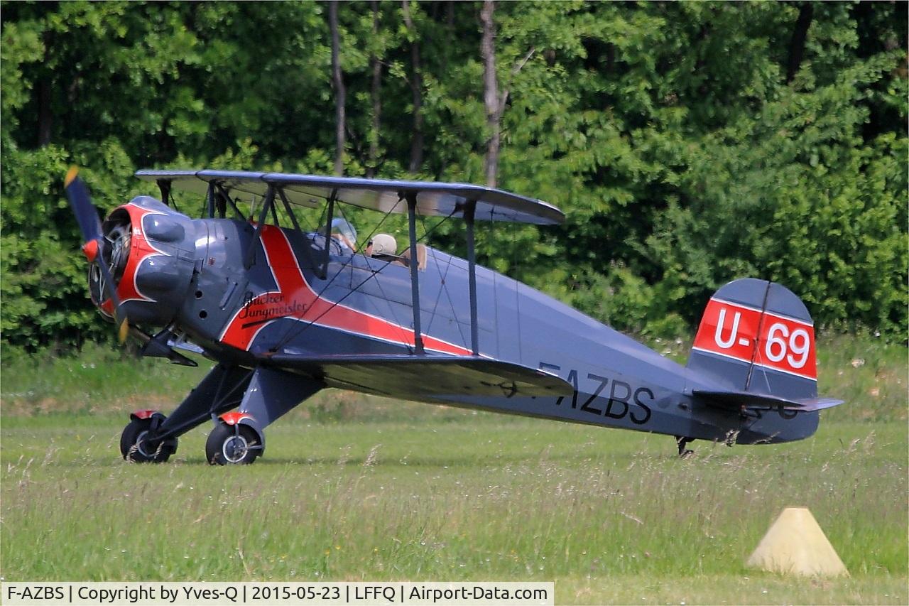 F-AZBS, 1938 Bucker Bu-133C Jungmeister C/N 16, Bucker Bu-133C Jungmeister, Landing, La Ferté-Alais airfield (LFFQ) Airshow 2015