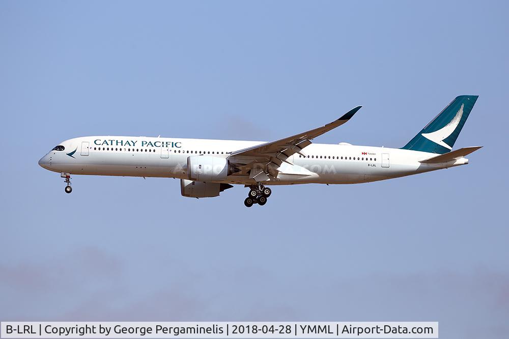 B-LRL, 2017 Airbus A350-941 C/N 072, On final for runway 16.