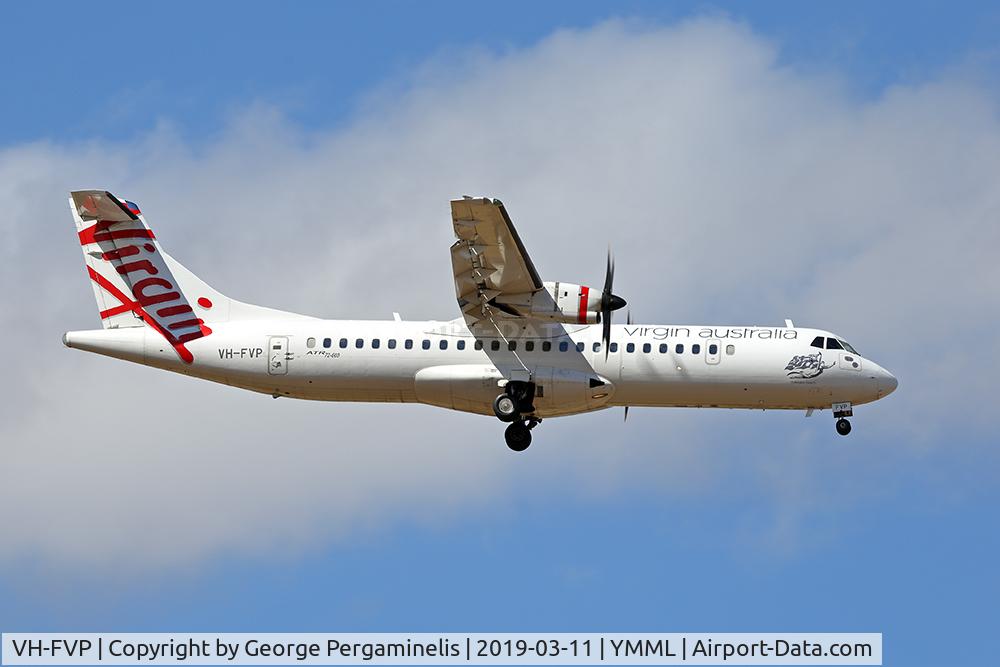 VH-FVP, 2012 ATR 72-212A C/N 1025, On final for runway 16.