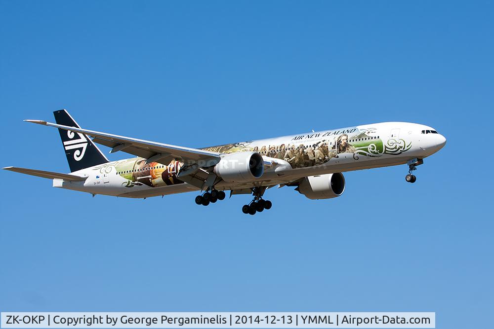 ZK-OKP, 2011 Boeing 777-306/ER C/N 39041, On final for runway 34.