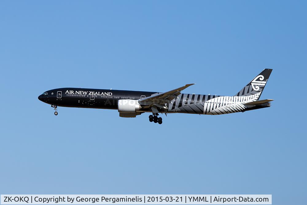 ZK-OKQ, 2011 Boeing 777-306/ER C/N 40689, On final for runway 16.