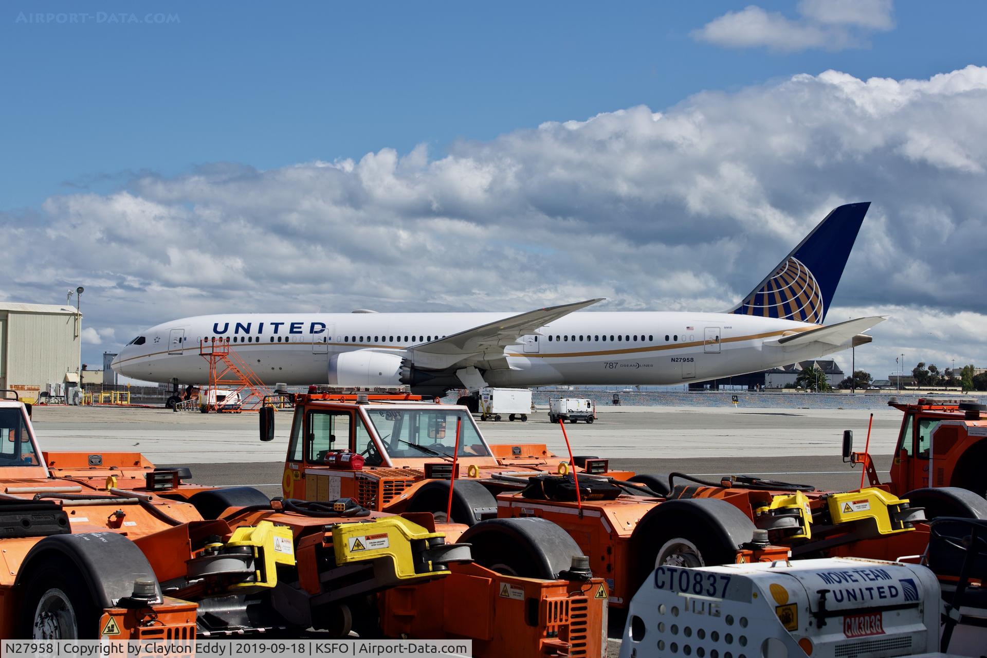 N27958, 2015 Boeing 787-9 Dreamliner C/N 36406, SFO 2019.
