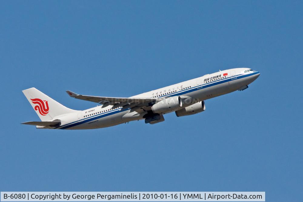 B-6080, 2007 Airbus A330-243 C/N 815, Climbing from runway 34.