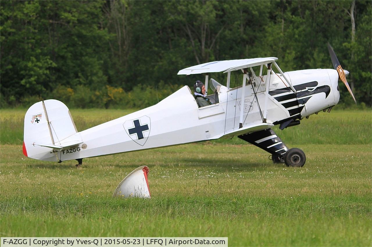 F-AZGG, 1958 CASA 1-131E Jungmann C/N 2156, CASA 1-131E Jungmann, Taxiing to parking area, La Ferté-Alais airfield (LFFQ) Airshow 2015