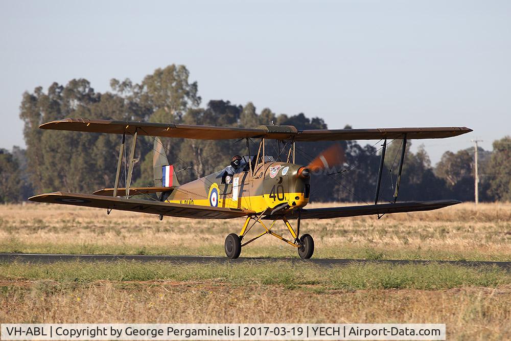 VH-ABL, 1939 De Havilland DH-82A Tiger Moth II C/N 82259, Antique Aeroplane Assn of Australia National Fly-in.