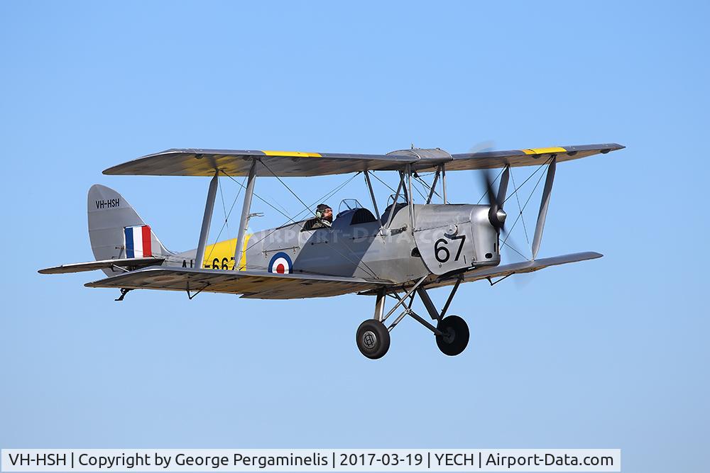 VH-HSH, 1942 De Havilland Australia DH-82A Tiger Moth C/N DHA817, Antique Aeroplane Assn of Australia National Fly-in.