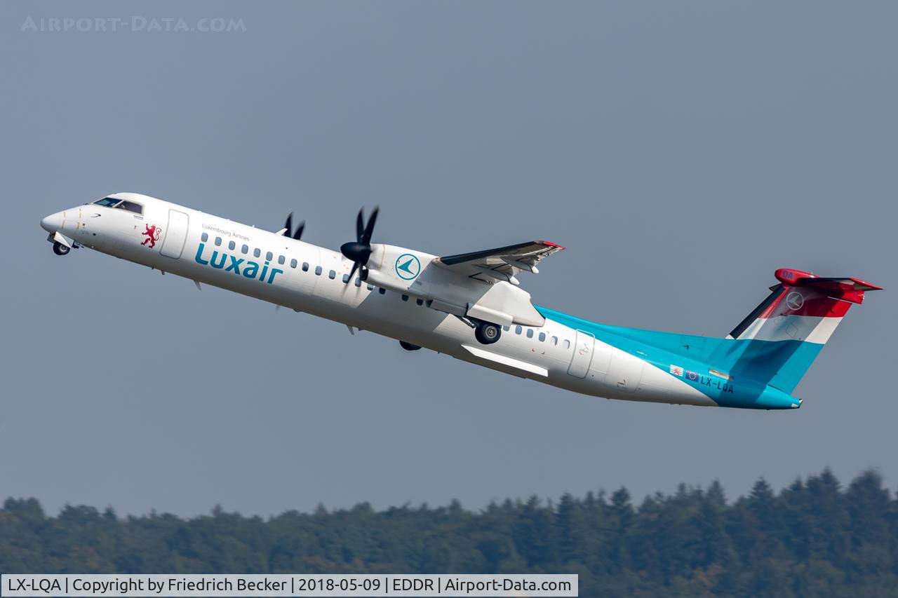 LX-LQA, 2014 De Havilland Canada DHC-8-402 Dash 8 C/N 4468, departure to HAM via RW27