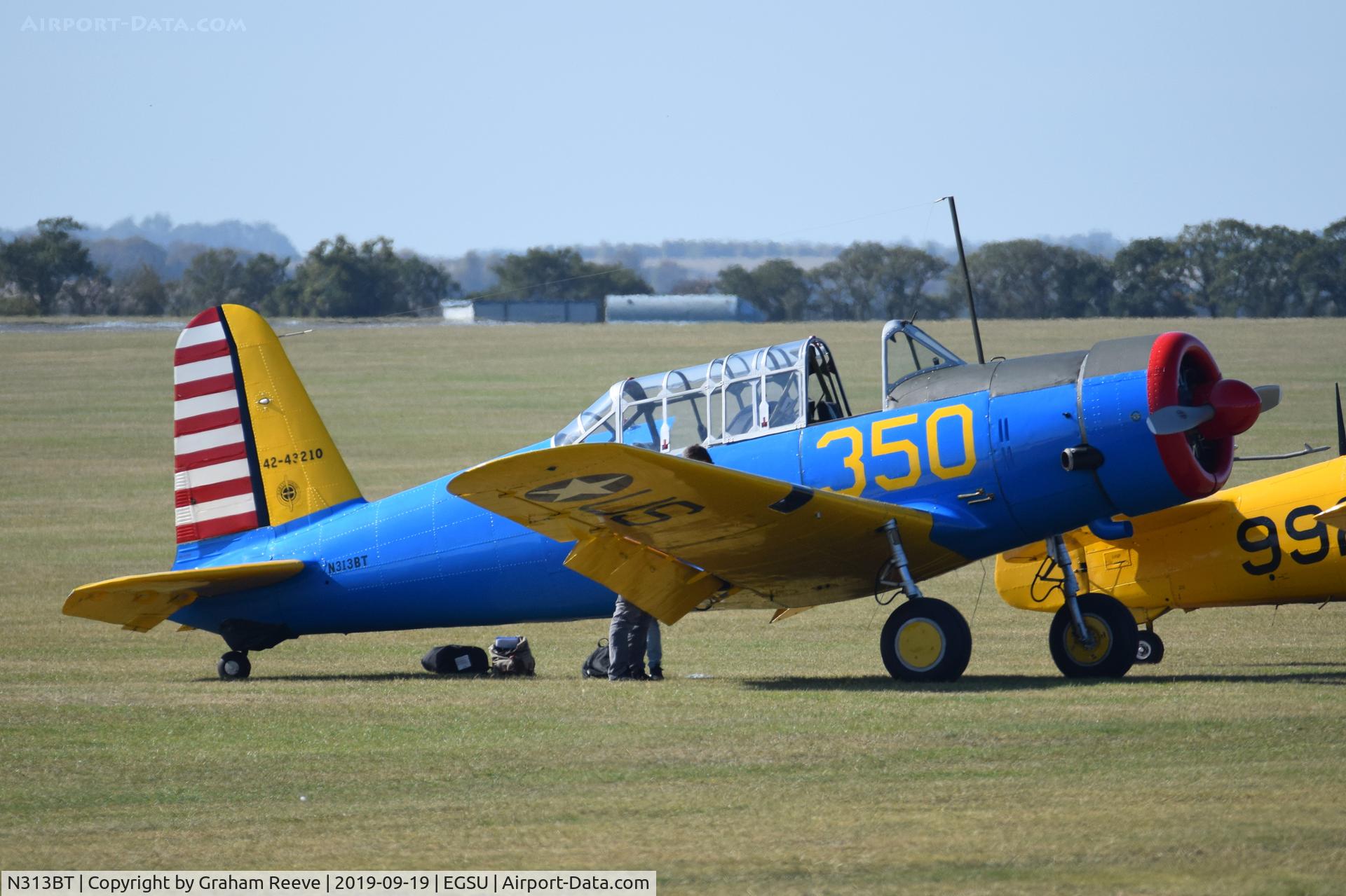 N313BT, Consolidated Vultee BT-13A Valiant C/N 10425, Parked at Duxford.