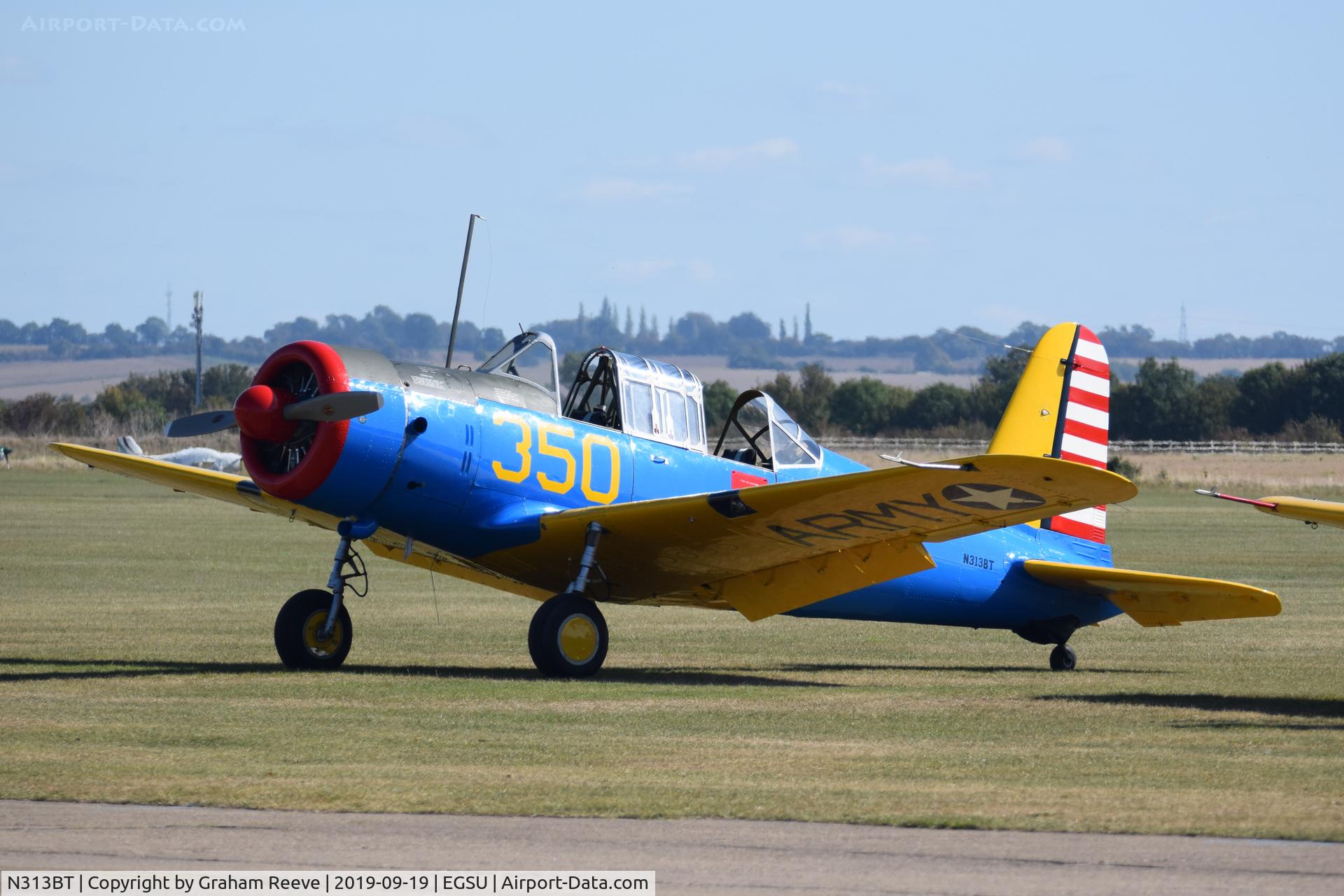 N313BT, Consolidated Vultee BT-13A Valiant C/N 10425, Parked at Duxford.