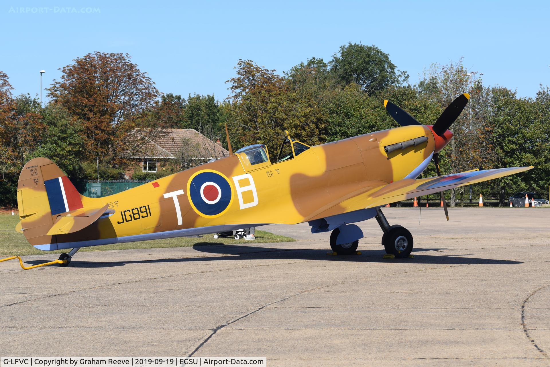 G-LFVC, 1943 Supermarine 349 Spitfire LF.Vc C/N CBAF.2405, Parked at Duxford.