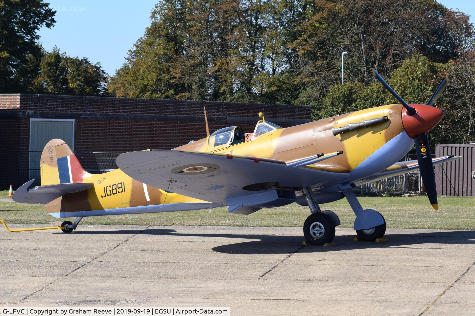 G-LFVC, 1943 Supermarine 349 Spitfire LF.Vc C/N CBAF.2405, Parked at Duxford.