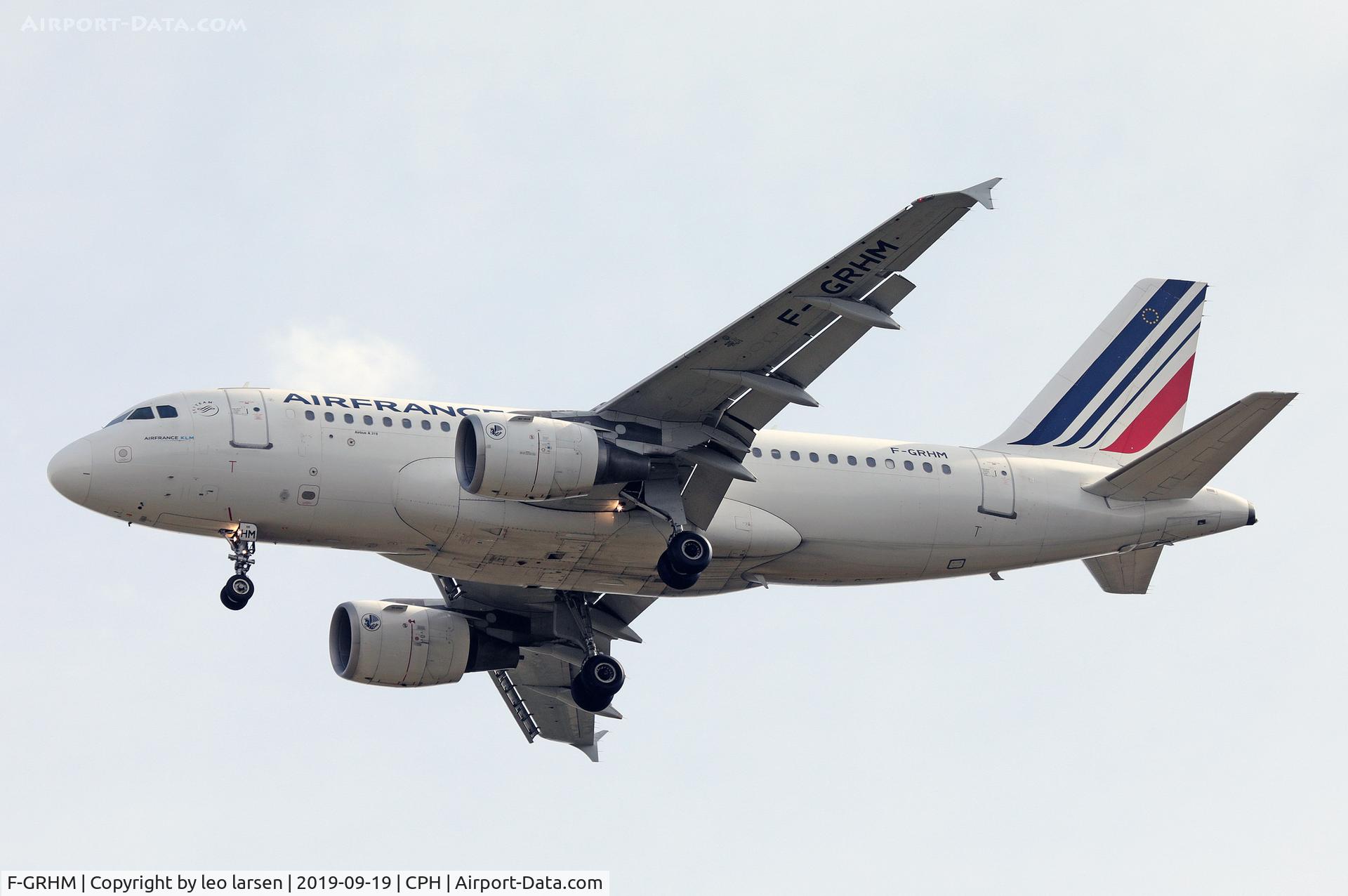 F-GRHM, 2000 Airbus A319-111 C/N 1216, Copenhagen 19.9.2019.L/D R-04R