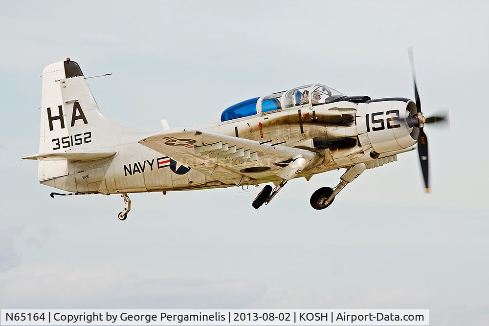 N65164, 1955 Douglas EA-1E Skyraider AD-5W C/N 55-471DH, Departing from runway 18R.