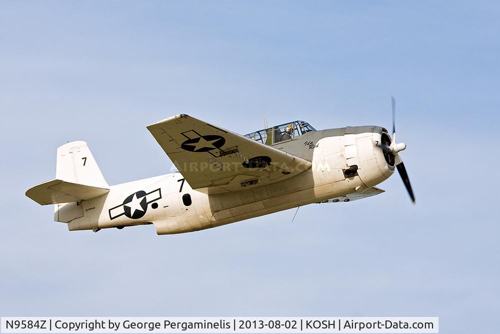 N9584Z, 1945 Grumman TBM-3E Avenger C/N 85882, Departing from runway 18R.