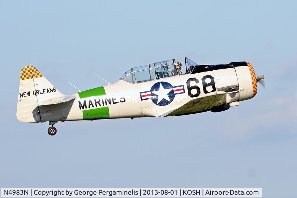 N4983N, 1957 North American AT-6D Texan C/N 121-42175 (44-81453), Departing from runway 09.