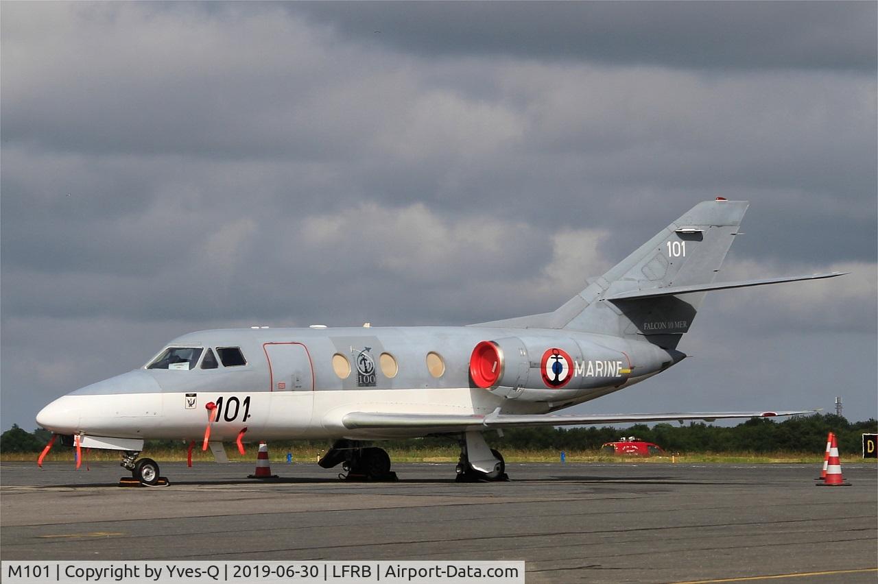 M101, 1977 Dassault Falcon 10MER C/N 101, Dassault Falcon 10 MER, Parking area, Brest-Bretagne airport (LFRB-BES)