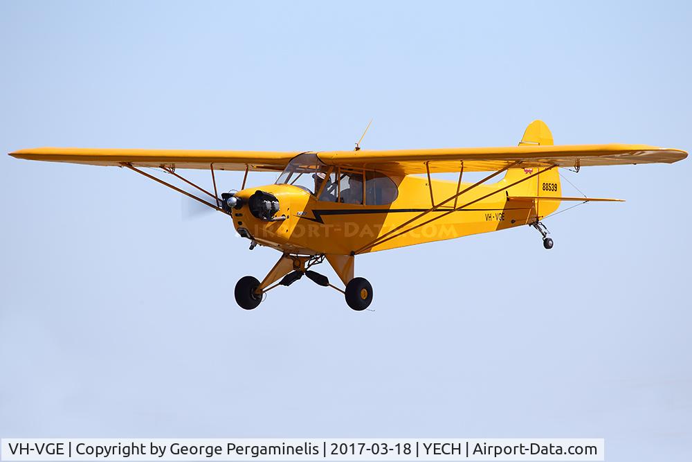 VH-VGE, 1946 Piper J3C-65 Cub Cub C/N 16165, Antique Aeroplane Assn of Australia National Fly-in.