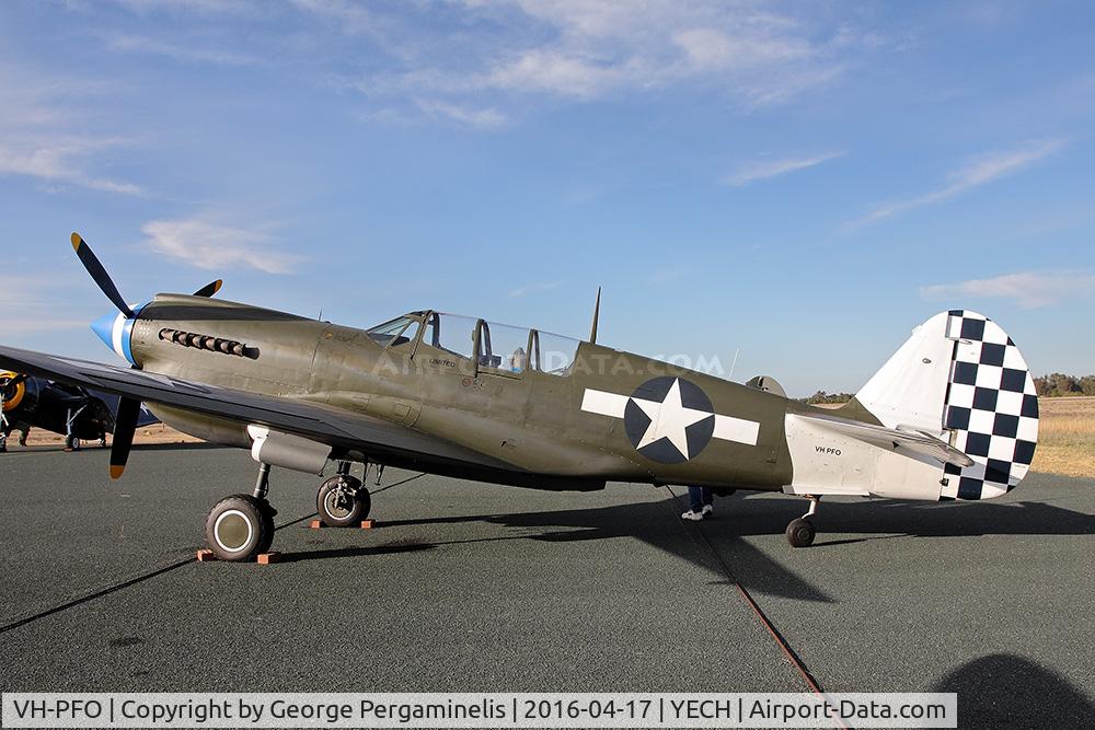 VH-PFO, 1942 Curtiss P-40N-5-CU Warhawk C/N 28738, Antique Aeroplane Assn of Australia National Fly-in.