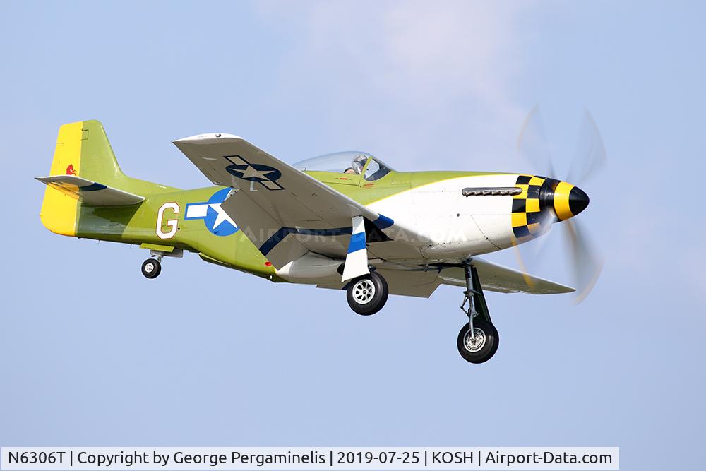 N6306T, 1960 North American/aero Classics P-51D C/N 44-74878, On final for runway 18R.