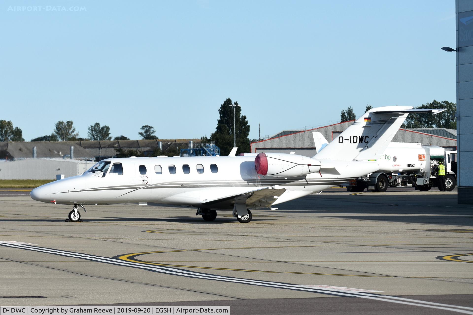 D-IDWC, Cessna 525A CitationJet CJ2+ C/N 525A-0447, Parked at Norwich.