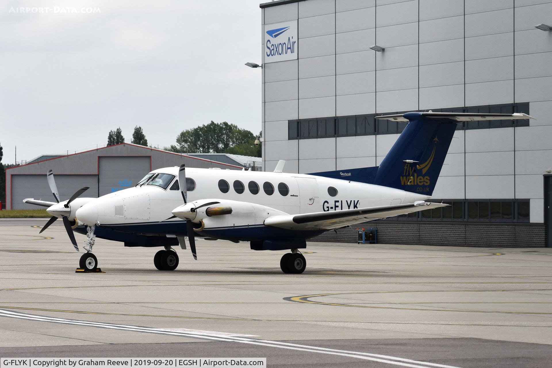 G-FLYK, 1981 Beech B200 King Air King Air C/N BB-921, Parked at Norwich.