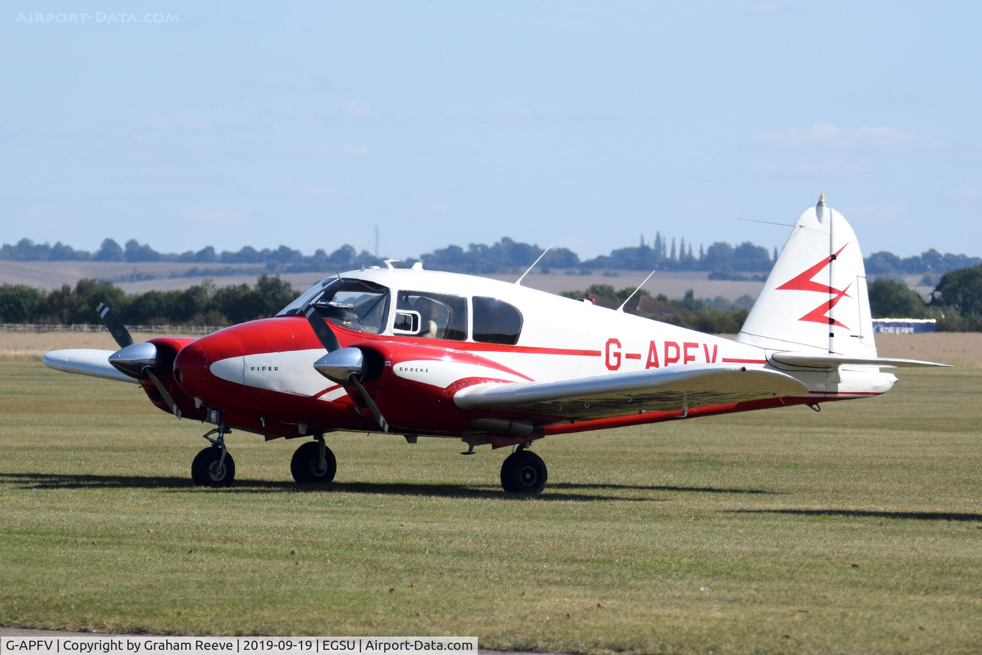 G-APFV, 1959 Piper PA-23-160 Apache C/N 23-1686, Parked at Duxford.