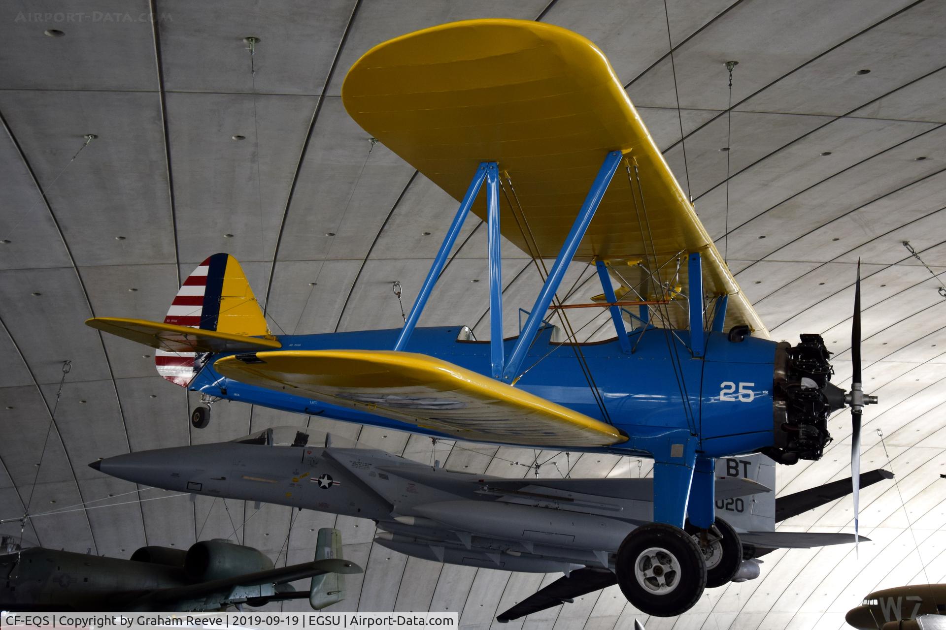 CF-EQS, 1941 Boeing PT-17 Kaydet (A75N1) C/N 75-1728, On display at the IWM, Duxford.