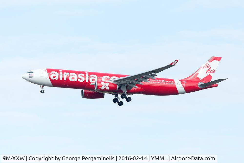 9M-XXW, 2015 Airbus A330-343 C/N 1596, On final for runway 16.